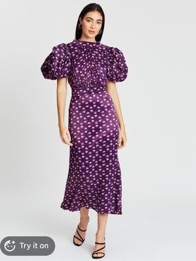 Birger Christensen Dawn Floral Rotate Satin Dress NEW NWT